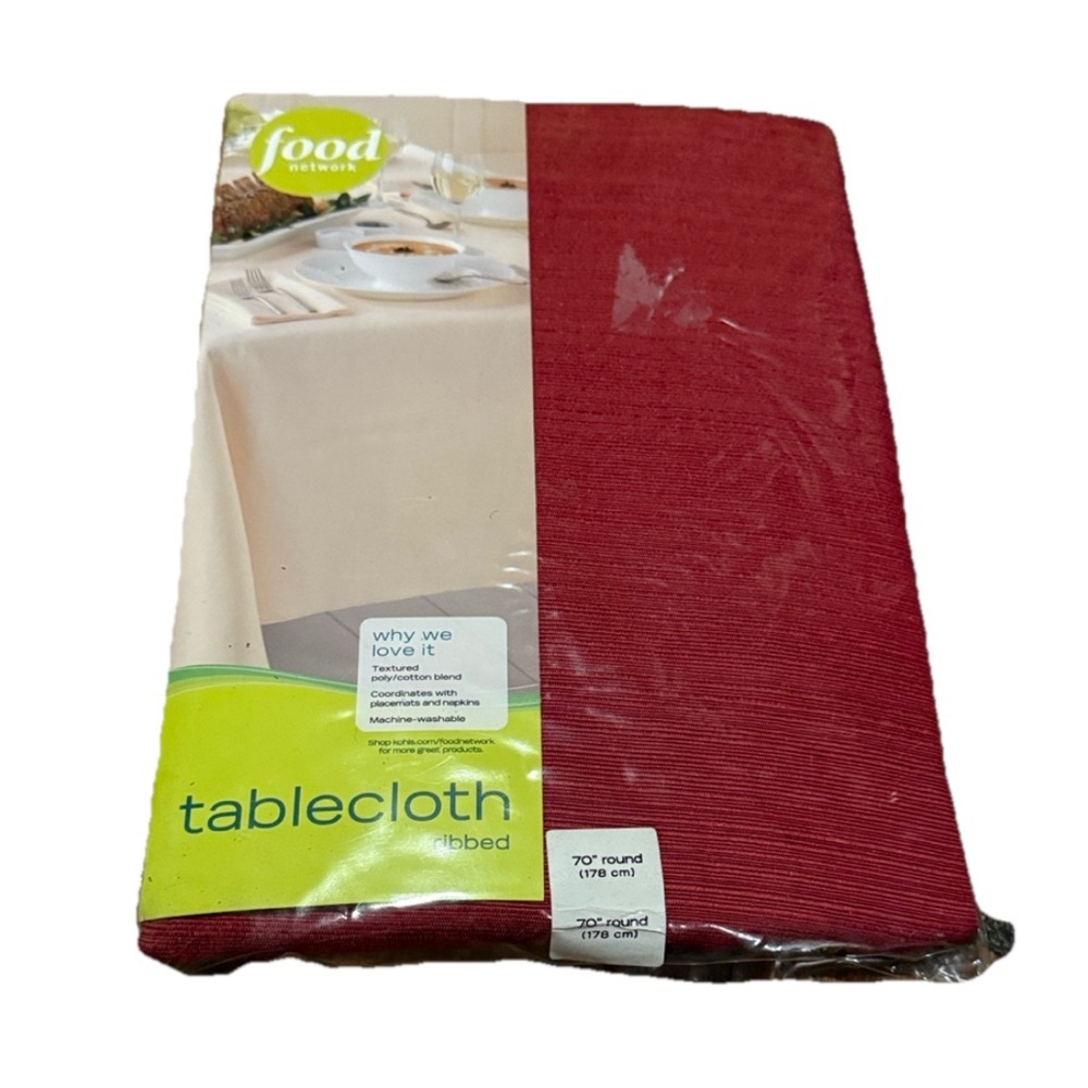 Food Network 70” round Tablecloth- ribbed texture